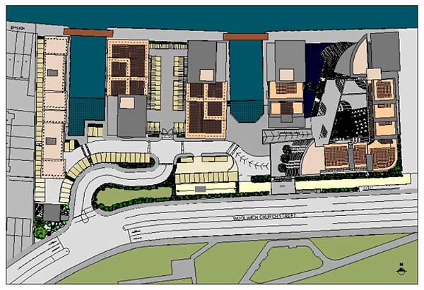 Plans of Mast Quay, Woolwich. Designed by Nigel Upchurch and Associates